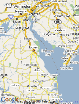 Map of New Castle, DE