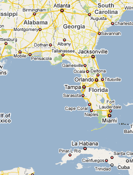 Map showing Woodland Lakes Preserve