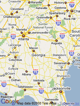 Map of Warner Robins, GA