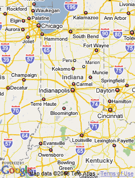 Map of Bloomington, IN