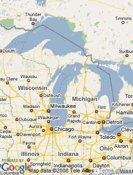Map of Lansing, MI