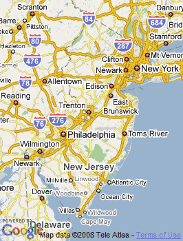Map of Jersey City, NJ