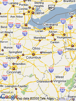 Map of Cincinnati, OH
