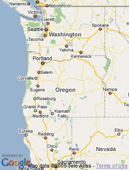 Map of Bend, OR