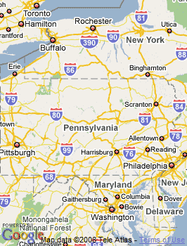 Map of Reading, PA
