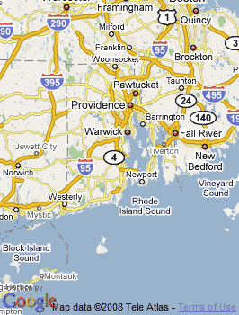 Map of Cumberland, RI