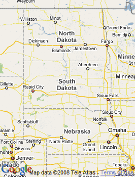 Map of Mitchell, SD