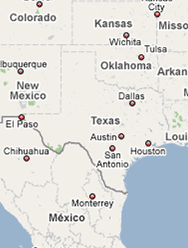 Map of San Antonio, TX