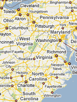Map of Hampton, VA