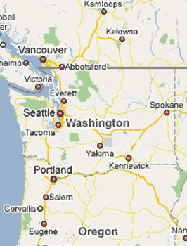 Map of Bellevue, WA