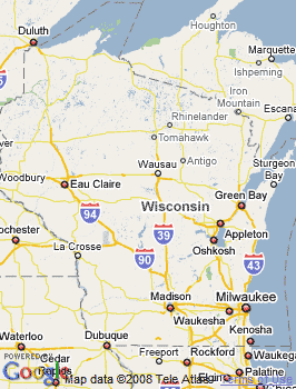 Map of Racine, WI