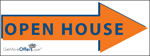 Open House Turn Pointer Sign - click to enlarge