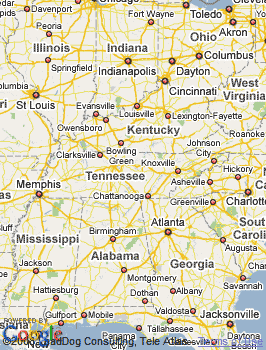 Map of Knoxville MLS coverage area